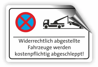 Produktbild von PV-001 Parkverbotsschild | Parken verboten Hinweisschild | 90x60cm AUFKLEBER (flexible Klebefolie)