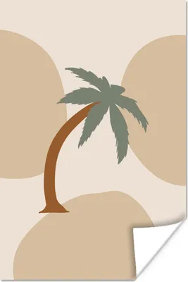 Produktbild von MuchoWow® Poster Palme - Pastell - Sommer 120x180 cm - Kunstposter