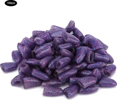 Produktbild von 100 St. Weiche PVC-Krallenschützer für Hunde, Krallenkappen als Pflegezubehör (Kristallviolett L)