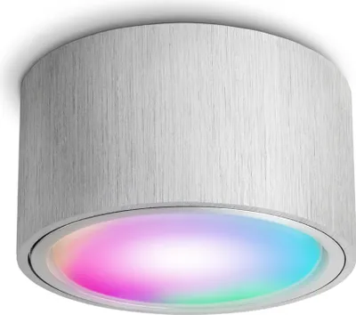 Produktbild von SSC-LUXon 4 Stück CELI-X Deckenspot Aufputz flach Alu mit LED Lampe kompatibel mit Alexa, Siri & Google - Spotlight Smart RGBW GX53