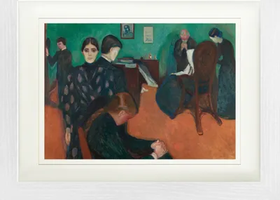 Produktbild von Edvard Munch Gerahmtes Bild Mit Edlem Passepartout | Wand-Bilder | Im Bilderrahmen - Der Tod Im Krankenzimmer, 1893 (30 x 40 cm)