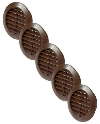 Productafbeelding van 5 stuks 60 mm bruine luchtregisters – ventilatieroosters door de deur