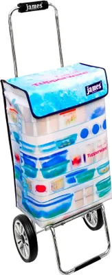 Produktbild von James Einkaufstrolley - TUPPERWARE - stabiler Einkaufswagen mit individuellem Design - einfarbig: blau in Ausführung: Chrome19
