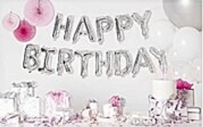 Produktbild von Folienballon Set Happy Birthday, Silber