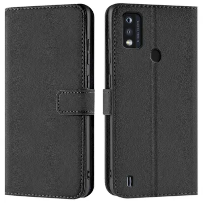 Produktbild von Conie Klapp Tasche für ZTE Blade A51 Kartenfach Rundumschutz Hülle in Schwarz