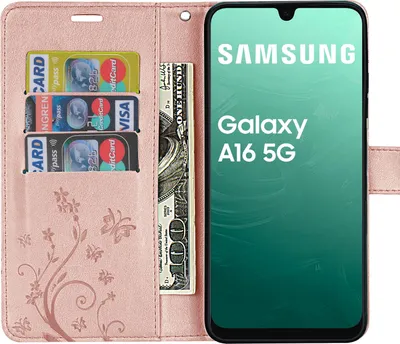 Produktbild von Handy Tasche für Samsung Galaxy A16 5G Hülle Handyhülle Klapphülle Wallet Case Rosegold