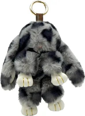 Produktbild von Schlüsselanhänger "Plüsch-Hase" Leo grau