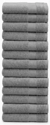 Produktbild von Unyqoos® 10er-Set Handtücher 50x100 cm – 100% Baumwolle, 500 g/m²,  Standard 100, Grau, saugfähige Badhandtücher aus Türkei