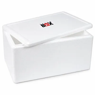 Produktbild von THERM BOX Styroporbox 45W Innen: 53x33x25cm Wand: 3cm Volumen: 45,3L Isolierbox Kühlbox Warmhaltebox Wiederverwendbar