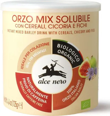 KAWA ZBOŻOWA INSTANT Z CYKORIĄ I FIGAMI BIO 125 g - ALCE NERO