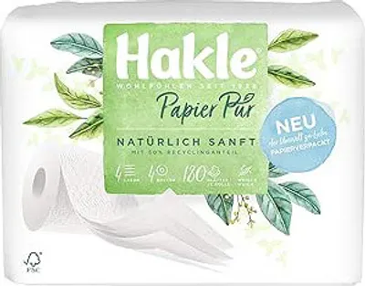 Obrázek produktu pro Čistý toaletní papír (4 x 180 listů) zabalený v papíru