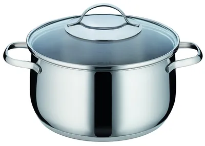 Fleischtopf Edelstahl 24 cm, 5,4 L, mit Deckel, induktionsgeeignet