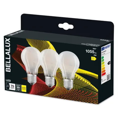 Image de Ampoule Led E27 Dépolie 8w (x3) éclairage Led Chaud, économique, Pack De 3. - Bellalux