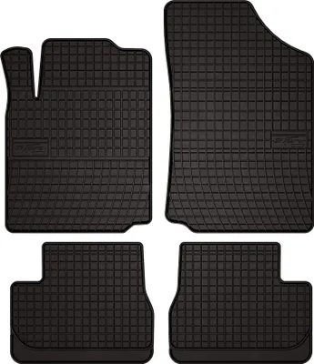 Produktbild von Gummifußmatten passend für Citroen C3 I (Schrägheck, Bj. 2002-2009) –  schwarz, passgenau, mit Befestigungen set 4 Stk. - Gummi-Automatten