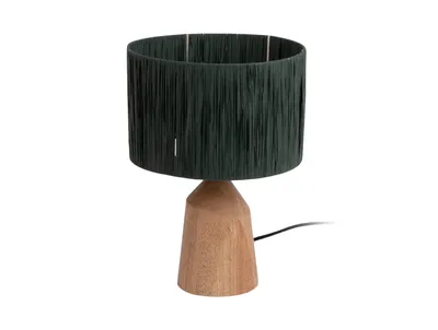 Zdjęcie produktu dla Lampa stołowa TRAPEZE z drewnianą podstawą, Ø 25 cm