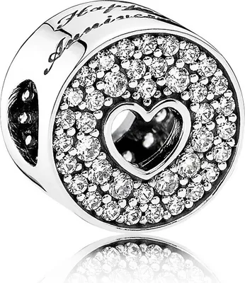 Produktbild von Pandora 791977CZ Charm Damen Pavé und Herz Jahrestag Sterling-Silber