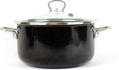 Produktbild von BELIS/SFINX Emaille-Topf mit Glas. SFINX PREMIUM 16 cm, 1,5 l