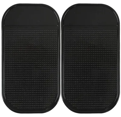 Produktbild von 2-teilige Antirutschmatte für das Armaturenbrett, rutschfeste Matte, Silikon-Befestigungsmatte, abwaschbare Silikon-Gel-Autoinnenraummatte zur Aufbewahrung von Handy, Schlüsseln, Sonnenbrille und Münzen – 142 × 83 mm