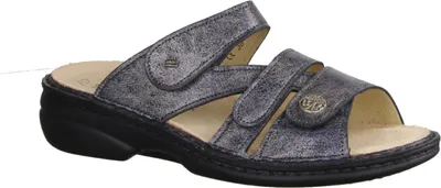 Produktbild von Finn Comfort Ventura-S Platin Damen Pantolette Leder Weichfußbettung - Damenschuhe Pantolette / Zehentrenner, Grau, leder (maglia)
