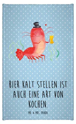 Produktbild von Mr. & Mrs. Panda Handtuch Hummer Weizen - Blau Pastell - Geschenk, Kneipe, Meer, Gästehandtuch 30x50, frottierhandtuch, Garnelen, Kochen, Garnele, Gäste-WC, Gästetuch