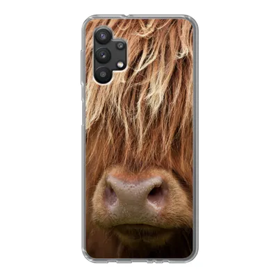 Produktbild von MuchoWow® Handyhülle Schutzhülle Hülle für Samsung Galaxy A32 5G Schottischer Highlander - Nase - Haare Silikon Softcase Handy Hülle - Softcase