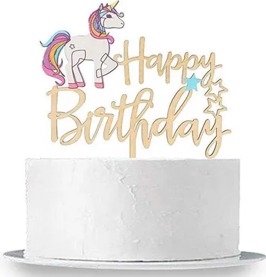 Produktbild von CHPN – Tortenaufsatz – Happy Birthday – Kuchendekoration – Einhorn-Kuchenaufsatz, Einhorn-Kuchenaufsatz – „Eine magische Dekoration für Ihren Kuchen“