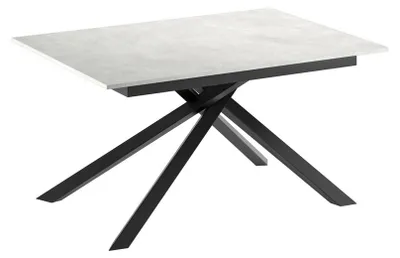 Obrázok produktu pre Rozťahovací stôl Pulse 25 s matne bielej melamíновой dosky a čierneho kovového rámu – rozmery: 140–190 x 90 x 76 cm