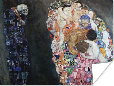 Produktbild von MuchoWow® Poster Leben und Tod - Gustav Klimt 120x90 cm - Wandbild