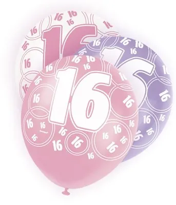 Produktbild von 16. Geburtstag | 6 Luftballons pink