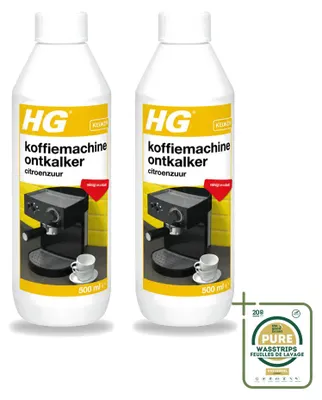 Produktbild von 2 x HG Koffiemaschinen-Entkalker auf Zitronensäurebasis - 500 ml - Vorratspackung - 2 Stücke