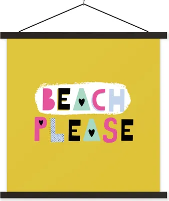 Produktbild von MuchoWow® Textilposter Sommer - Rosa - Zitat 40x40 cm mit schwarzem Rahmen - Fotos