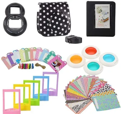 Obrázek produktu pro Sada příslušenství pro fotoaparát Fujifilm Instax Mini 8 / 9 – černá s tečkami