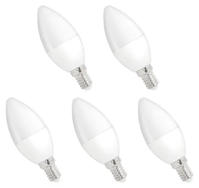 Produktbild von Spectrum E14 LED Kerzenlampe 6W 520lm 6000K Tageslichtweiß 230V Dimmbar 5 Stück
