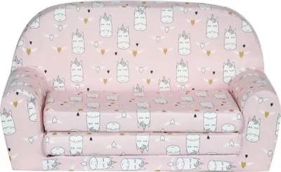 Produktbild von Kindersofa "MINI" zum Aufklappen Einhorn PINK  W386 51 FORTISLINE