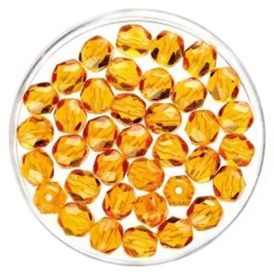 Produktbild von Glorex Glasschliffperlen 6mm topas, 50 Stück