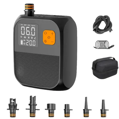Produktbild von Akku SUP Luftpumpe 25PSI mit 8000mAh, elektrische Hochdruckpumpe mit Auto-Adapter, tragbar für Paddleboard, Boot, Kajak & Zelt