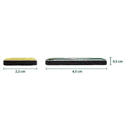 Two rectangular magnets with dimensions indicated by measurement lines and text.