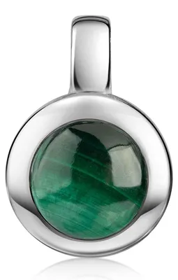 Produktbild von MATERIA by Matthias Wagner Malachit Anhänger grün rund für Kette 925 Sterling Silber KA-38-Malachit