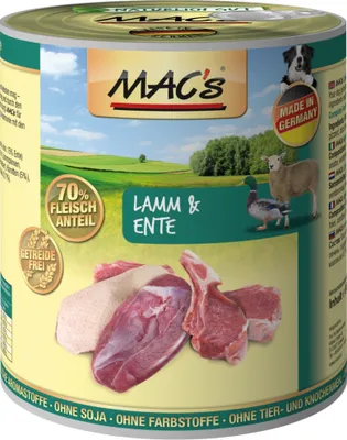 Produktbild von MAC's LAMM & ENTE, Adult, jede Rasse, Ente, Lamm, 800 g