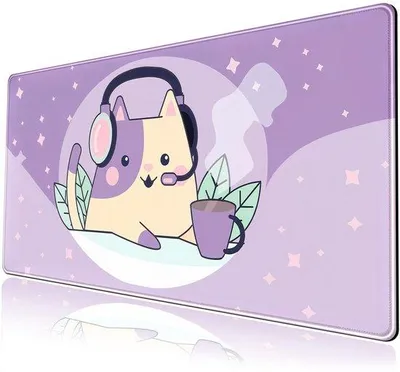 Image de Souris de jeu avec motif félin, noire, en plastique