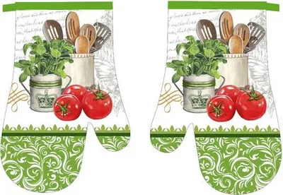 Immagine prodotto di Presina da cucina 2 pezzi Verde con pomodori 18x27 cm