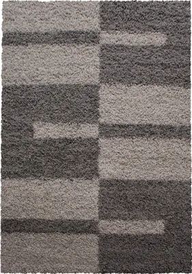 Produktbild von Teppium Teppich Hochflor Shaggy Kariert Design Teppich Wohnzimmer Flauschig Weich, Grösse: 120x170 cm