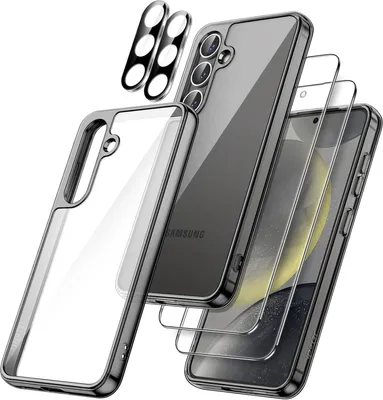 Image de Housse de téléphone Samsung Galaxy S24+ 5G 5-en-1 noir avec film de protection en verre