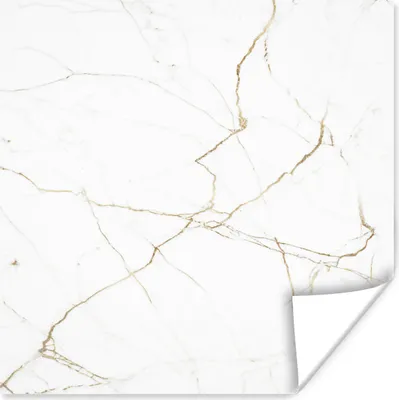 Produktbild von MuchoWow® Poster Marmor - Gold - Weiß - Stein 75x75 cm - Wand Dekoration