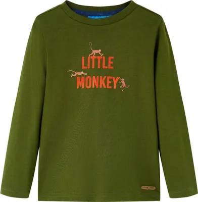 Produktbild von Kinder-Langarmshirt Dunkles Khaki 128