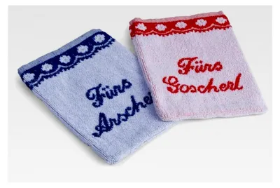 Produktbild von Waschlappen-Set "Arscherl & Goscherl"