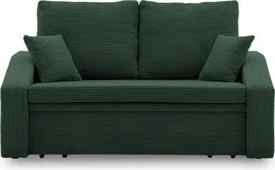 Produktbild von Sofa DORMA 148x86 - mit schlaffunktion - Farben zur Auswahl - komfortables Sofa - mit Bettkasten - Stoff POSO 014 Flaschengrün