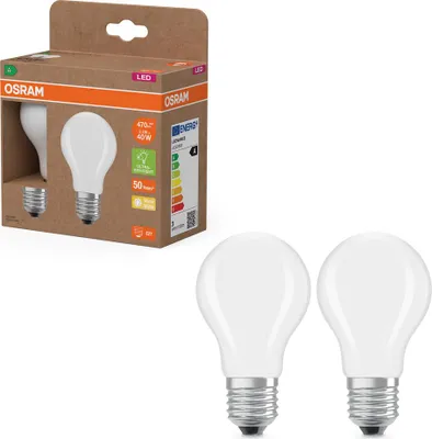 Obrázek produktu pro LED žárovka OSRAM LED Superstar Classic A 40 v klasickém tvaru žárovky z matného skla, 2,2 W, 470 lm, patice E27, 2700 K pro teplé bílé světlo, EEK A, průměr 60 mm.