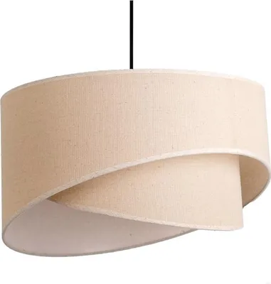 Image de Suspension FLOXEN abat-jour tissu irrégulier Boho NATURAL 1xE27 suspension pour salon lampe de table pour salle à manger en rotin couleur : naturel (Ø30cm)