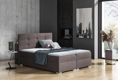 Obrázek produktu pro Boxspringová postel STELA - 180x200, hnědá + topper